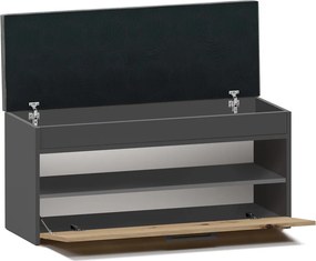 Aldabra Parma cipősszekrény, 100x49x35 cm, antracit-tölgy