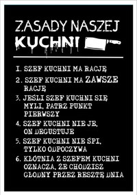 Poszter Keret Nélkül A Konyhába Az Étkezőbár Szabályai P2583_40x50