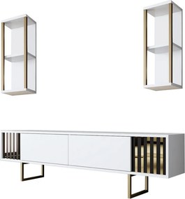Tévés szekrény polcokkal White and Gold sorozat