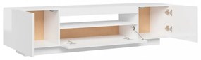 magasfényű fehér TV-szekrény LED-lámpákkal 160 x 35 x 40 cm