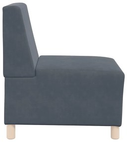 sötétszürke bársony kanapéfotel 55 cm