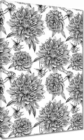 Vászonkép 70x100 Fekete-fehér grafika Virág