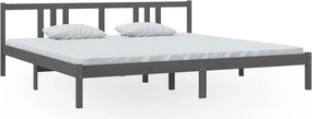 vidaXL szürke tömör fa ágykeret 200 x 200 cm
