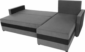 Univerzális ülőgarnitúra, szürke/fekete, PAULITA NEW