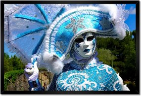 Poszterek keretben 60x40 Kék maszk Farsang