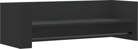 vidaXL fekete szerelt fa fali polc 100x35x30,5 cm