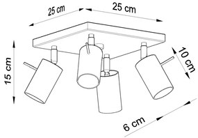 Etna fehér mennyezeti lámpa - Sollux