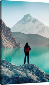 Vászonkép Hegymászás Tó Természet Tájkép 70x120 cm