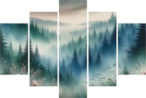 Kép - Erdős táj köddel (150x105 cm)