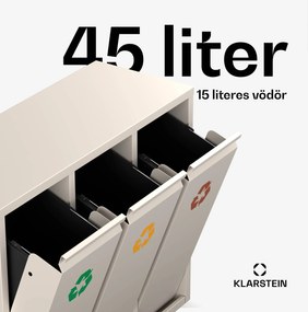 Klarstein Ordnungshüter 3, 45 liter, 3 kosár, szagmentes, egyszerű töltés