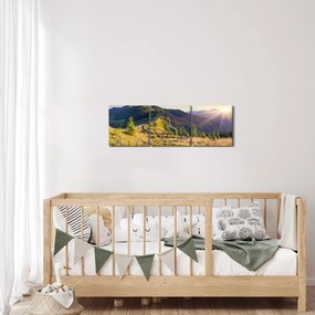 Kép - Erdei táj (órával) (90x30 cm)