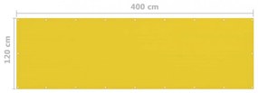 sárga HDPE erkélytakaró 120 x 400 cm