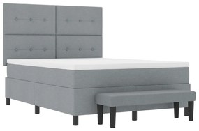 Box Spring Ágy Matrac &amp; Pad Szürke 160x200 cm Szövet