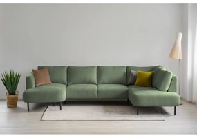 Zöld sarokkanapé (jobb oldali-U alakú) Hero – Scandic