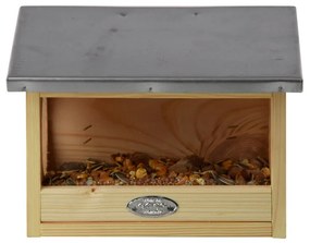 Dupla bejáratú mókus etető, cink tetővel, 25 cm