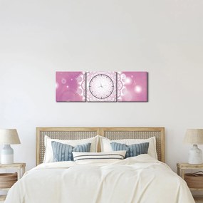 Egy mandala képe rózsaszín háttérrel (órával) (90x30 cm)