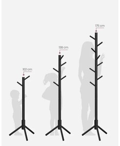 LINEA álló ruhafogas, fekete