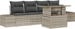 vidaXL Kerti Kanapé Szett párnával 5 pcs Világosszürke és Sötétszürke