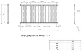 Króm 500x1200mm törölközőszárítós fürdőszobai radiátor Welland Lux | Készletről | Gyors kiszállítással