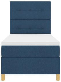 Boxspring Ágy Mattal és LED Kékkel 90x200 cm Szövet