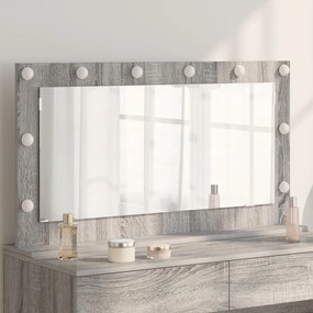 Pipere tükör Szürke sonoma Forgácslap, Üveg 100 x 55 x 18 cm