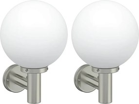 vidaXL Kültéri Fali Lámpa 2 pcs Ezüst 28 x 25 x 38 cm