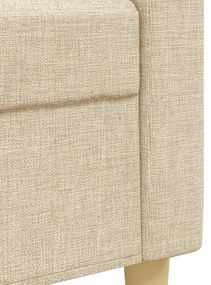 3 részes krémszínű szövet ülőgarnitúra lábtartóval/párnával