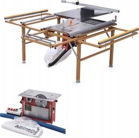 Asztali körfűrész Formázott körfűrész lemezvágóval Hordozható asztal