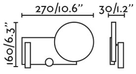 FARO 20058 - KLEE LED 10W/230V + 3W jobb oldali dimmelhető fali lámpa