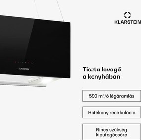 Klarstein Kronleuchter L, mennyezeti páraelszívó, 60 cm, 590 m³/ó, LED, érintőképernyős, fekete