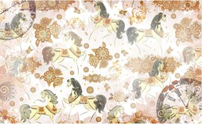 Flizelin fotótapéta Lovak virágokkal elegancia a hálószobába 250x175 +ragasztó