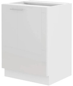 Alsó konyhaszekrény Lavera 60 D 1F BB (fehér + fényes fehér). 1032335
