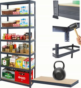 Tárolószekrény fém állvány Helios 270x120x50cm 7Px175kg 300EZER Komb