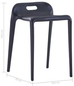 4 db fekete műanyag rakásolható szék