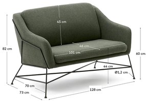 Zöld kanapé 128 cm Brida – Kave Home
