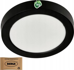 Kerek plafon Berge 21 x 3,1 cm fekete