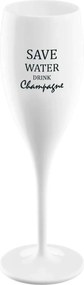 Koziol üvegpohár felirattal - Save water drink champagne