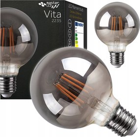 Led izzó E27 filament 6W meleg 2200K retro Edison dekoratív nagy szép