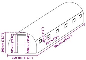 átlátszó melegház pótponyva (27 m²) 3 x 9 x 2 m