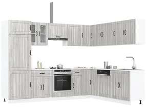 vidaXL 14 darabos konyhaszekrény szett Lucca szürke sonoma műfa