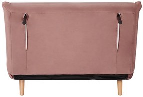 Rózsaszín kinyitható fotel SPIKE VELVET