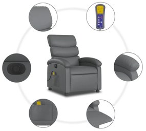 szürke műbőr elektromos dönthető masszázsfotel