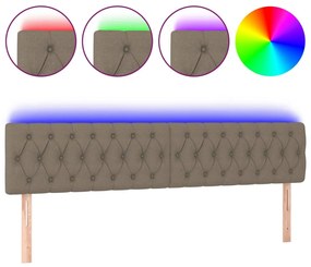 tópszínű szövet LED-es fejtámla 180x7x78/88 cm