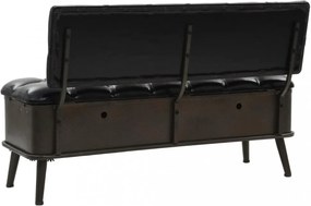 Műbőr tárolópad háttámlával 120 x 52 x 75 cm