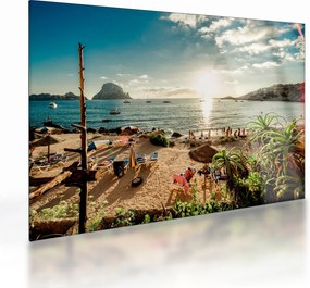 Üveg kép - Strand emberekkel (70x50 cm)