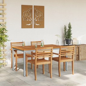 Kerti Asztal 150x90x75 cm Tömör Akácfa és Fém