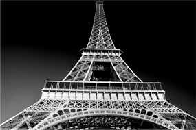 Kép - Eiffel-torony, fekete-fehér (90x60 cm)