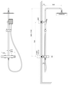 Sapho - Zuhanyszett csapteleppel CUBEMIX fényes króm