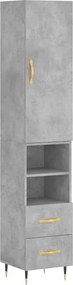 vidaXL betonszürke szerelt fa magasszekrény 34,5x34x180 cm