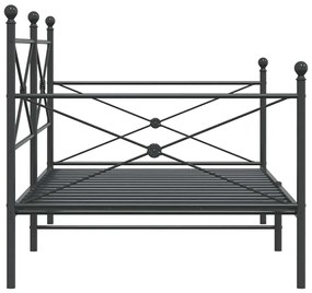 kanapéágy matrac nélkül fekete 100x200 cm acél